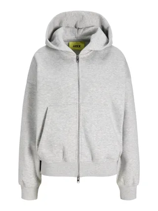 JJXX - JXSOPHIA BOXY LS ZIP HOOD SWT Light Grey Melange - Gr. - S