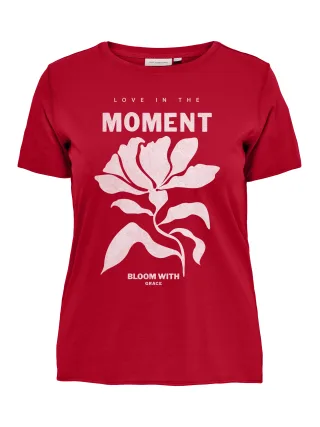 ONLY CARMAKOMA - CARMIKO NIGHT SS REG TEE JRS WEH Barbados Cherry - Gr. - 44