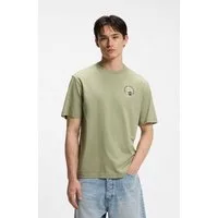 HUGO T-Shirt Nurobos Rundhalsausschnitt, Regular Fit, Rückendruck
