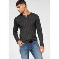 Bruno Banani Langarmshirt schmale Passform, melierte Optik und Druck