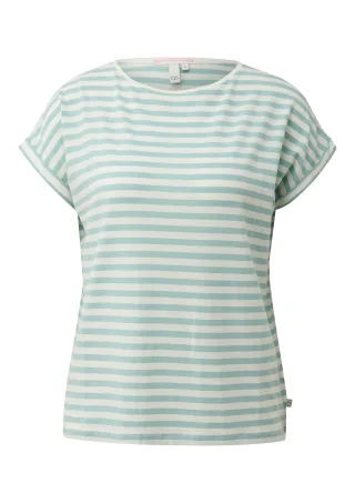 qs - T-Shirt türkis/creme - Gr. - S
