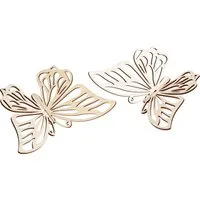 VBS Dekoobjekt Holz-Steckmotiv "Fliegende Schmetterlinge, 2 Stück, je 2-tlg, 12 x 12 cm