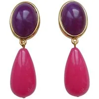 Mugello Paar Ohrstecker Viola amethist-pink bunte Statementohrringe groß Geschenk, made in Germany Designer JustWin, Statementohrringe