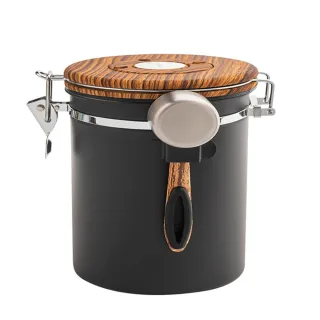 IPRee Coffee Bean Storage Canister Airtight Coffee Sealed Jar One Way Valve Includes Spoon Long-lasting Storage Containe