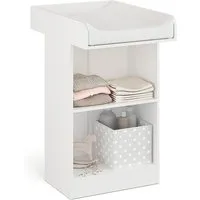 KOMTO Wickelkommode Weiß - Wickeltisch Schmal, Baby Kommode mit Wickelaufsatz abnehmbar M1, Baby Changing Table, Lulliblox M1
