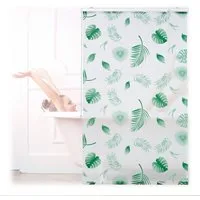 relaxdays Duschrollo Blätter grü Breite 100 cm, 100x240cm