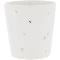 Bastion Collections Tasse Beige Titan, Keramik, Spülmaschinengeeignet, Weiß, Herzen, H: 9cm