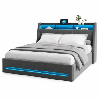 Joyfair Polsterbett, Grau, Metall, 140x200 cm, Schlafzimmer, Betten, Polsterbetten