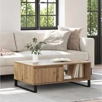 vidaXL Couchtisch, Couchtisch Artisan-Eiche 90 x 60 x 35 cm Holzwerkstoff
