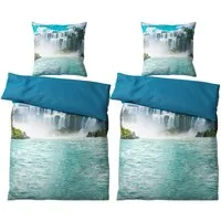 Sanilo Bettwäsche Wasserfall 135x200 cm, Bettbezug und Kissenbezug, Baumwolle, 4 teilig