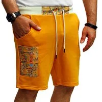 RMK Shorts Herren Short kurze Hose Sommer Bermuda Basic Einfarbig Elastikbund mit Tunnelzug