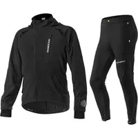 ROCKBROS Fahrradjacke Herren Radsport-Anzüge Langarm Jacke + Hose (mit Sitzpolster) Atmungsaktiv Sommer/Herbst Fahrradbekleidung Set M-4XL