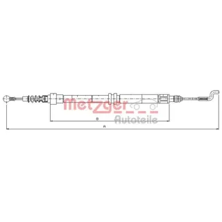 Metzger Handbremsseil hinten VW Transporter T4 Bus 2.4 D Syncro