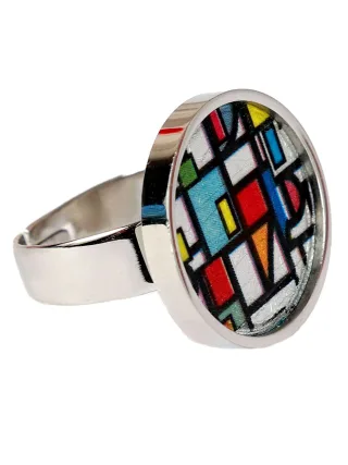 DeMarie Ring Edelstahl mit Silber-/Goldeinlage