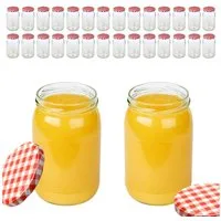 mikken Einmachglas 900 ml große Einmachgläser Einkochgläser Schraubgläser Vorratsgläser, (Set, 30-tlg., Spar-Set), luftdicht schließend, zum pasteurisieren geeignet