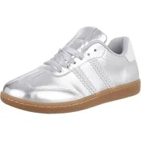 Ital-Design Damen Low-Top Freizeit Sneaker (88828497) Flach Sneakers Low in Silber