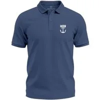 Neverless Poloshirt Poloshirt Herren mit MOIN Anker Print – Kurzarm Polohemd aus mit Print