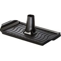 Keramische Grillplatte 43 x 25cm, mit Geflügelhalter schwarz