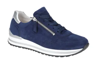 Gabor 66.528.36 Damen Halbschuhe Sneaker blau oceano silber - Extra Weit