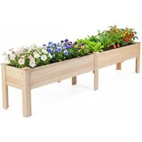 COSTWAY Blumenkasten (1 St), Pflanzbeet, Hochbeet, Gartenbeet mit Ablauflöchern, groß