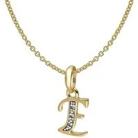 trendor Kette mit Anhänger Buchstaben-Anhänger E Gold 333/8K mit vergoldeter Silberkette