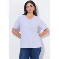 Ulla Popken T-Shirt T-Shirt Tiermotiv Classic V-Ausschnitt Halbarm
