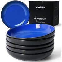 MiaMio Suppenteller Suppenteller 6er Set (900 ml), Pasta Teller, Tiefe Teller