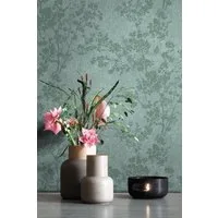 Newroom Vliestapete Muster1 Tapete Blumentapete Blumen,Blätter,Blüten, Grün Tapete Blumen Floral - Blumentapete Mustertapete Weiß Dunkelgrün Blätter Modern für Schlafzimmer Wohnzimmer Küche, Mustertapete
