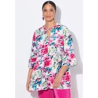 MIAMODA Tunika Bluse A-Linie Blumenmuster Volants