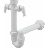 AlcaPlast Siphon AlcaPlast Spülbecken Ablaufgarnitur 1,5'', m. Röhrensiphon u. 2 Geräteanschlüssen