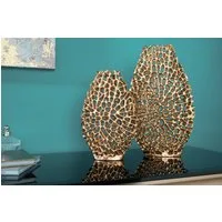 riess-ambiente Dekovase ABSTRACT LEAF 40cm gold (Set, 2 St), Wohnzimmer · Handmade · Metall · Accessoire · Flur · Schlafzimmer