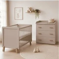 Baby-Delux Babyzimmer-Komplettset Babyzimmer Lou Kaschmir, (6-tlg), Babybett Wickelkommode Matratze Komplettzimmer