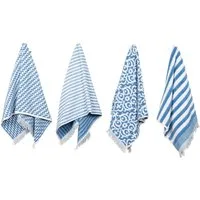 PAD Gästehandtuch FAMILY, 30x50 cm, Frottee (Set, 12-St), Made in Europe, verschiedene Muster in einem Set, mit Fransen