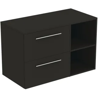 Ideal Standard Möbel-Set 100cm i.life B 2 Auszüge 2 off.Fächer Gr.Chrom Carbongrau matt, T5753NV T5753NV