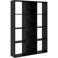 vidaXL Raumteiler Raumteiler Schwarz Eichen-Optik 100 x 24 x 140 cm Holzwerkstoff, 1-tlg.