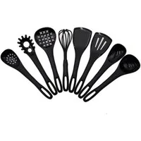 ZOLLNER24 Kochbesteck-Set (8-tlg., 1x Schaumlöffel, 1x Suppenkelle, 1x Servierlöffel, 1x Löffelsieb, 1x Spaghettilöffel, 1x Pfannenwender, 1x Pfannenwender geschlitzt, 1x Schneebesen), spülmaschinengeeignet