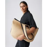 OPUS Shopper Amellie bag aus fester Webware mit festem Griff, Kontrastpaspeln setzen grafische Akzente