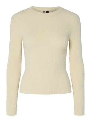 PIECES - PCMIRA NEW LS O-NECK KNIT NOOS BC Birch - Gr. - XL