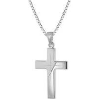 trendor Kreuzkette 63607, Silber Herren-Halskette mit Kreuz-Anhänger