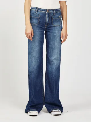 GANG Damen Jeans 94JESSI FLARED - flared fit Jeans azur blue wash