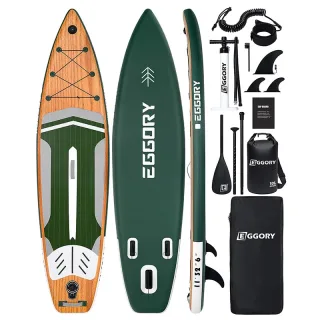 [EU Direct] WaveRite 335cm Inflatable Stand Up Paddle Board 330lbs Loading Capacity 2 Person Surfing Board with Removabl