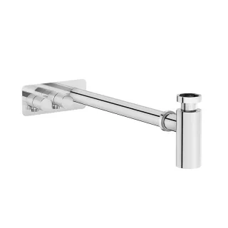 VitrA Zubehör Design Siphon Abgangsrohr und Rosette mit 2 Eckventilen (links) G 1 1/4" Chrom,A45156 A45156