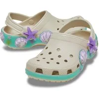 Crocs Classic Sea Sparkle Shaker Clog Sommerschuh, Strandschuh mit Glitter-Muscheln