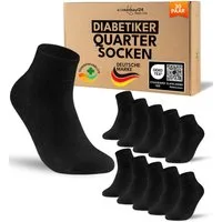 sockenkauf24 Diabetikersocken kurz ohne Gummibund & ohne Naht Quarter Diabetiker Socken Baumwolle (Set, 30-Paar) Diabetiker Socken mit Komfortbund ohne Gummi für Damen & Herren