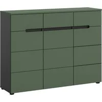 Home affaire Garderobenschrank REHAT, TOPSELLER!, Breite 120 cm, 3 Türen, 3 Schubkästen, 12 Fächer (1-St., in verschiedenen Farben erhältlich, Platz für ca. 24 Paar Schuhe) Schuhschrank, Kommode, Schuhkommode, Anrichte, Sideboard