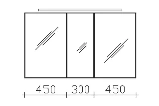 Pelipal Serie 6110 Spiegelschrank 6110-SPS04, B:1200, H:703, T:170mm 6110-SPS04