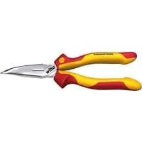 Flachrundzange Professional electric, Greifzange rot/gelb, mit Seitenschneider, 40° gebogene Form