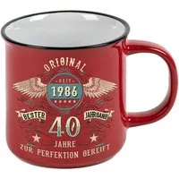 LOBO NEGRO® Tasse als Geschenk zum 40. Geburtstag Jahrgang 1986, Keramik, im Geschenkkarton
