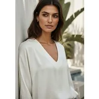 Andijamo-Fashion Schlupfbluse CHARMING Satinbluse mit dezentem Glanz