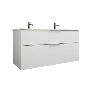 Burgbad Mineralguss Waschtisch-Set Eqio Weiß Matt/Alpinweiss, SEYV122F6014C0001 SEYV122F6014C0001